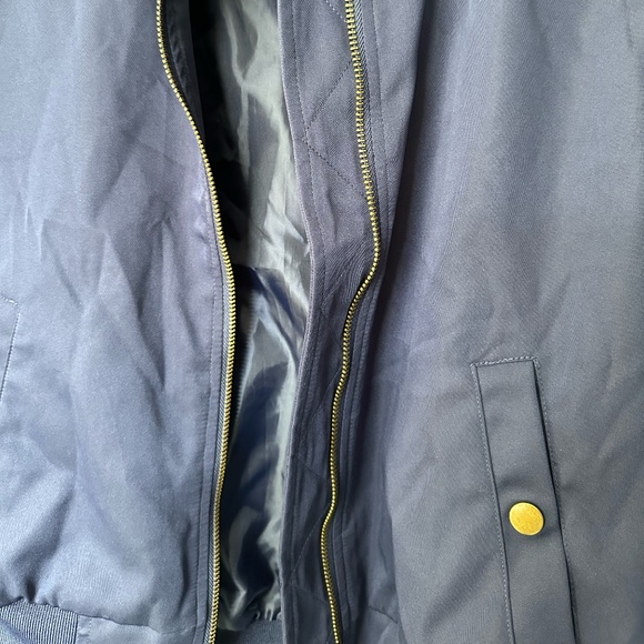 Hippie Rose Indie Blue Jacket Size Small Full Zip Baseball Style Satin Lining - Picture 3 of 9